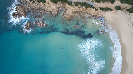 aerial blue sardinian beach