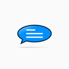 Typing in a chat bubble icon, comment sign symbol
