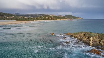 Obraz premium aerial blue sardinian beach