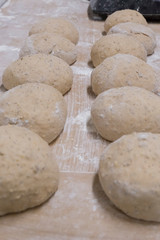 Fototapeta na wymiar Raw bread loafs ready to enter them in the oven