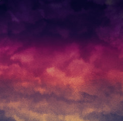 Dark watercolor violet and pink gradient background. Gloomy and grim hand drawn texture.