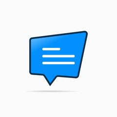 Typing in a chat bubble icon, comment sign symbol