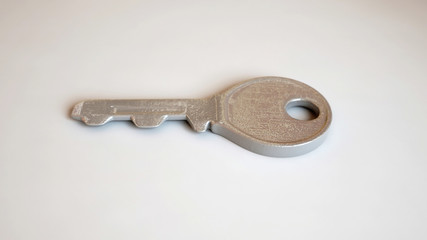 Old fashioned home door key, 3d illustration