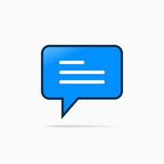 Typing in a chat bubble icon, comment sign symbol