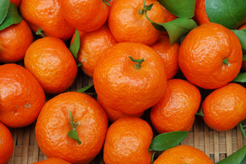 fresh tangerine as food background