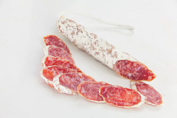 sausage fries on  white background without people