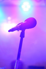 A microphone during the concert