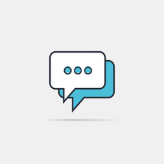 Typing in a chat bubble icon, comment sign symbol