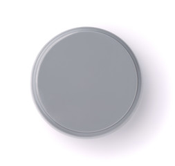 Top view of blank gray cosmetics jar