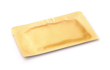 Golden sealed cosmetics sachet