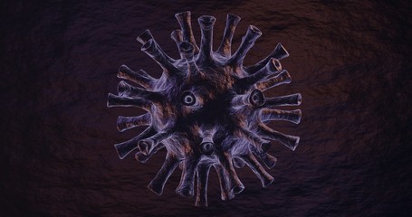 Close-up Virus 3d illustration