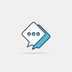 Typing in a chat bubble icon, comment sign symbol