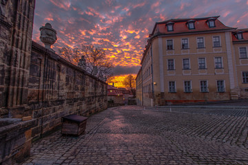 A Street in Bamberg, Germany at sunrise, World Heritage
