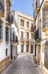 Naklejka na ściany i meble Buildings on the streets of the Ronda, Spain
