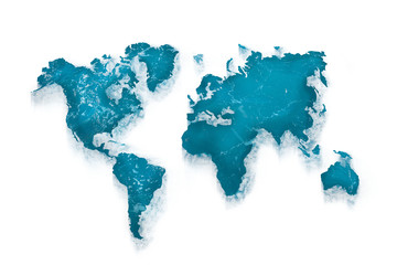 World Map Sea Blue