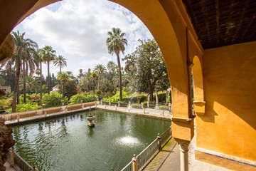 Real Alcazar Gardens in Seville, Spain