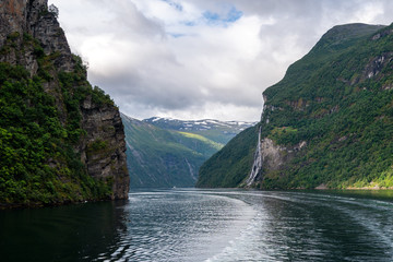 Fjord and mountains landscape in Norway.