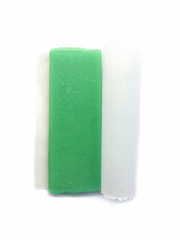 Toilet block isolated on a white background. Toilet Protector. WC block. Antibacterial toilet protection.