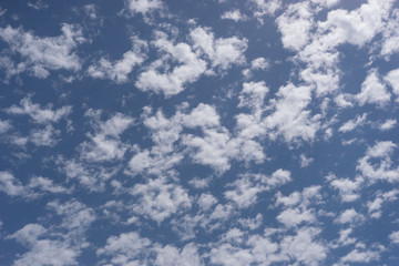 Schäfchen-Wolken am blauen Himmel