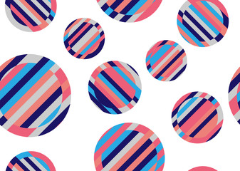 Circles and stripes. Seamless vector pattern.