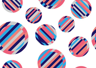 Obraz premium Circles and stripes. Seamless vector pattern.