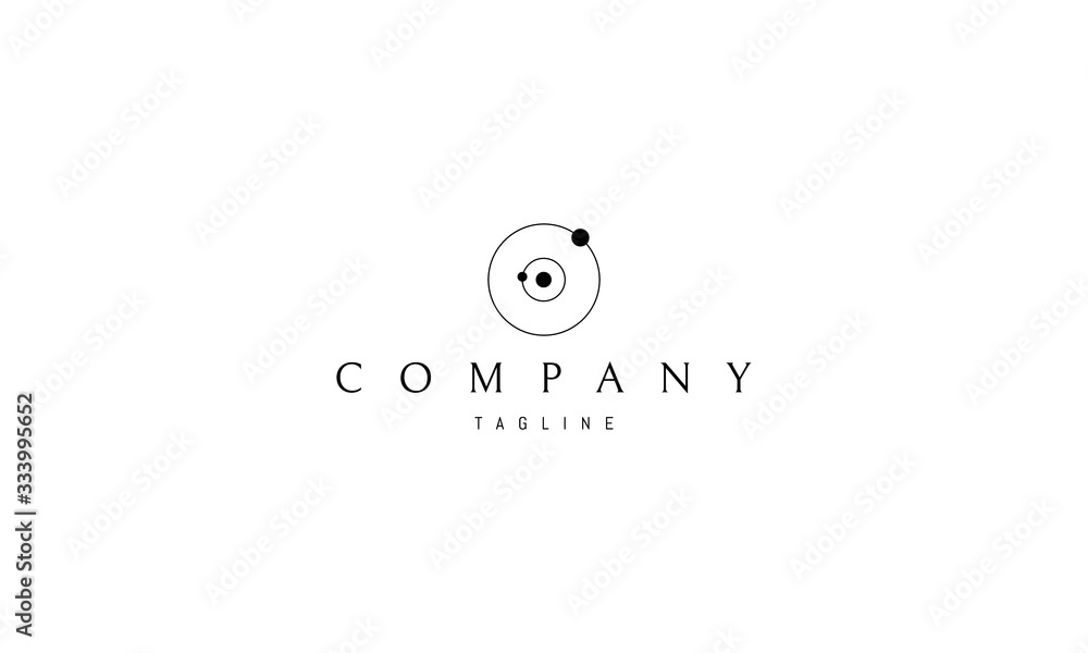 Canvas Prints vector logo on which the abstract image of the solar system.