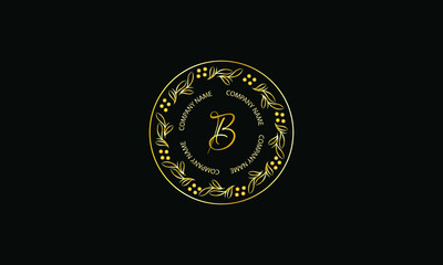 Naklejka premium Elegant round shape monogram with letter B. Exquisite calligraphic logo design business sign, restaurant, royalty, boutique, cafe, hotel.