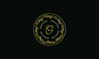Elegant round shape monogram with letter G. Exquisite calligraphic logo design business sign, restaurant, royalty, boutique, cafe, hotel.