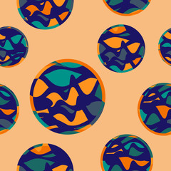 Circles and lines, seamless pattern.