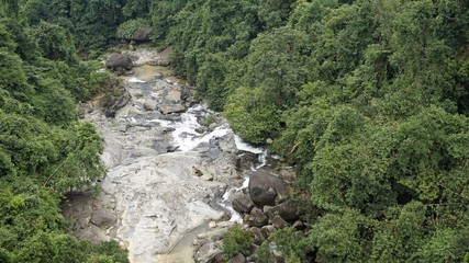 Fototapeta na wymiar waterfall form above in vietnam