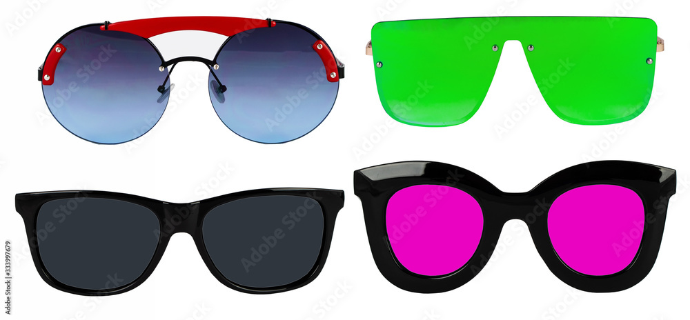 Wall mural fashion sunglasses set. eyewear. spectacle frames.