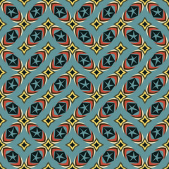 Geometric abstract pattern in midcentury style. Seamless vector