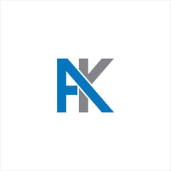 Initial Letter ak or ka logo design template  - obrazy, fototapety, plakaty
