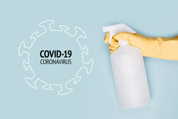 Spray to Cleaning and Disinfection Virus, Covid-19, Coronavirus Disease, Preventive Measures. ...