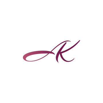 Premium Vector | Ak letter monogram elegant luxury logo calligraphic style  corporate identity and personal logo vector design luxurious linear  creative monogram