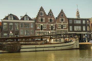 Naklejka premium old houses on canal