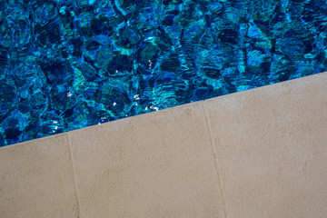 Swimming pool side, top view