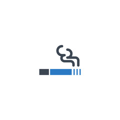 Cigarette related vector glyph icon. Isolated on white background. Vector illustration.
