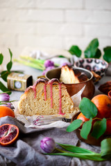 blood orange earl grey and cardamom bun..selective focus