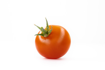 Pachino tomatoes. Cherry tomatoes isolated on the white background stock photo.