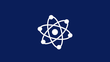 Blue background atom icon,New atom icon,white atom icon