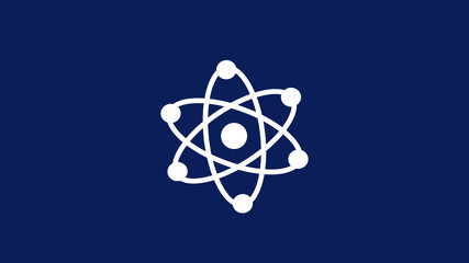 Blue background atom icon,New atom icon,white atom icon