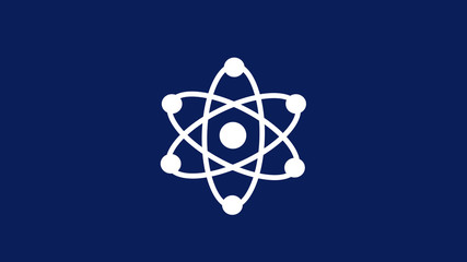 Blue background atom icon,New atom icon,white atom icon