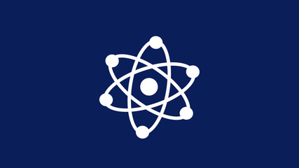Blue background atom icon,New atom icon,white atom icon