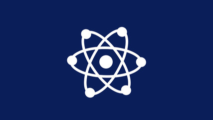 Blue background atom icon,New atom icon,white atom icon
