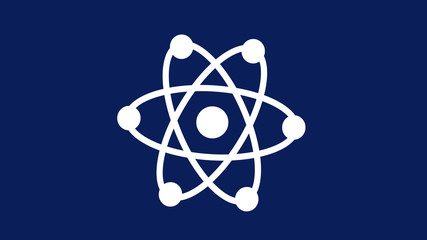 Blue background atom icon,New atom icon,white atom icon