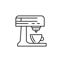 coffee, kitchen, machine line illustration icon on white background.