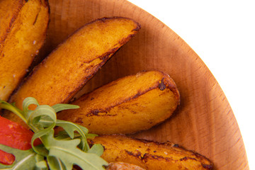
stewed potato wedges with vegetables for restaurant menu1