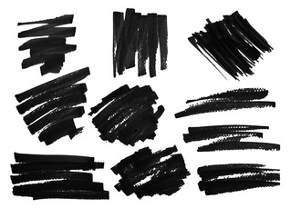 Set of black marker lines
