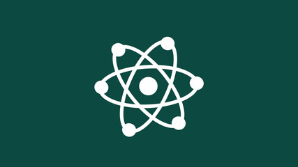 Atom icon on blue dark background,atom icon,science icon